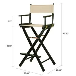 Casual Home 30" Director's Chair Black Frame-with Wheat Canvas, Bar Height 11 Casual Home 30" Director's Chair Black Frame-with Wheat Canvas, Bar Height -Home Table Chair Store 41XJwp62svL