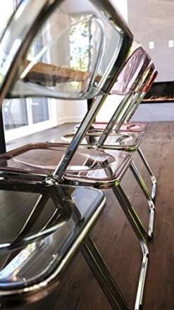 Inspirer Studio Contemporary Bauhaus Style Transparent Folding Chair (Tea) 12 Inspirer Studio Contemporary Bauhaus Style Transparent Folding Chair (Tea) -Home Table Chair Store 41XRhjkhYhL