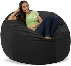 Comfy Sacks Memory Foam Bean Bag Chair, Charcoal Furry -Home Table Chair Store 41Xagy34q2L. AC