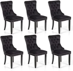 MAISON ARTS Velvet Tufted Dining Chairs Set Of 4, Upholstered Dining Room Chairs With Ring Pull Trim & Button Back Modern Dinner Chairs With Solid Wood Legs For Kitchen Dining Room (Black,4pcs) 28 MAISON ARTS Velvet Tufted Dining Chairs Set Of 4, Upholstered Dining Room Chairs With Ring Pull Trim & Button Back Modern Dinner Chairs With Solid Wood Legs For Kitchen Dining Room (Black,4pcs) -Home Table Chair Store 41Xdu2MmyfL. AC