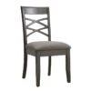 Leick Home 10184-GSMH Wood Double Cross Back Dining Chair, Set Of 2, Graystone With Moss Heather Seat