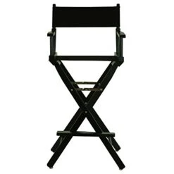 Casual Home Director's Chair ,Black Frame/Black Canvas,30" - Bar Height -Home Table Chair Store 41XnN14p7fL