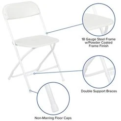 Flash Furniture Hercules Series Plastic Folding Chair - White - 10 Pack 650LB Weight Capacity Comfortable Event Chair-Lightweight Folding Chair 19 Flash Furniture Hercules Series Plastic Folding Chair - White - 10 Pack 650LB Weight Capacity Comfortable Event Chair-Lightweight Folding Chair -Home Table Chair Store 41XtEi6xz5L
