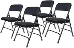 OEF Furnishings Premium Fabric Upholstered Steel Folding Chairs, 4 Pack, Grey -Home Table Chair Store 41Xtq2pclbL. AC