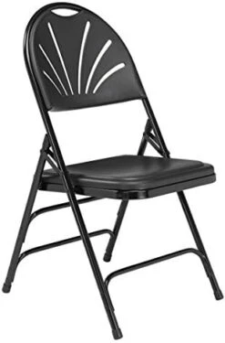 (4 Pack) NPS® 1100 Series Deluxe Fan Back With Triple Brace Double Hinge Folding Chair, Dark Blue -Home Table Chair Store 41YMSeUpwL. AC