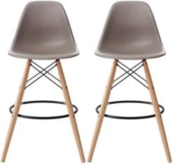 2xhome - Set Of Two (2) -Black- 25" Seat Height Molded Plastic Modern Counter Stools With Backs And Armless Natural Legs Wood Eiffel Legs Dowel-Leg 30 2xhome - Set Of Two (2) -Black- 25" Seat Height Molded Plastic Modern Counter Stools With Backs And Armless Natural Legs Wood Eiffel Legs Dowel-Leg -Home Table Chair Store 41YQIBf1CKL. AC