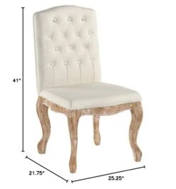 Christopher Knight Home Jolie Tufted Fabric Weathered Hardwood Dining Chairs, 2-Pcs Set, Beige -Home Table Chair Store 41YVSvOVMqL