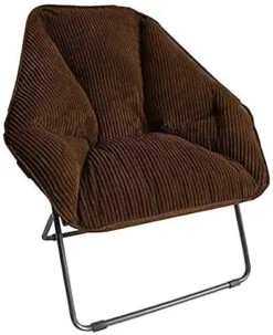 Zenithen Limited Hexagon Folding Dish Chair, Gray Corduroy - Pack Of 1 -Home Table Chair Store 41YbfiL4o0L. AC