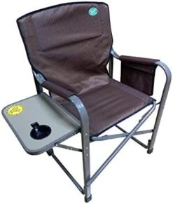 EEZ RV Products Heavy Duty High-Back Folding Director's Chair W/Side Table & Storage Bag - (Brown) -Home Table Chair Store 41Yc2HGtFTL. AC