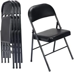 Karl Home 6 Pack Black Folding Chairs With Padded Seats For Outdoor & Indoor, Portable Stackable Commercial Seat With Steel Frame For Events Office Wedding Party, 330lbs Capacity 16 Karl Home 6 Pack Black Folding Chairs With Padded Seats For Outdoor & Indoor, Portable Stackable Commercial Seat With Steel Frame For Events Office Wedding Party, 330lbs Capacity -Home Table Chair Store 41Z1oM8ZjfL. AC