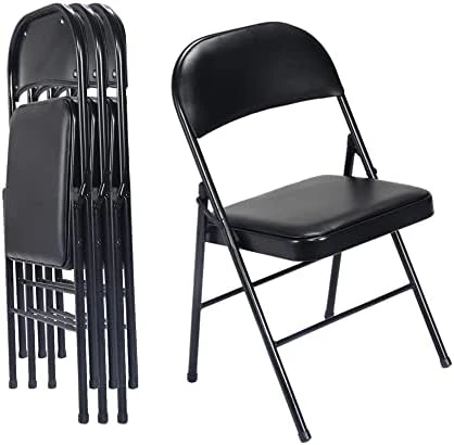 Karl Home 6 Pack Black Folding Chairs With Padded Seats For Outdoor & Indoor, Portable Stackable Commercial Seat With Steel Frame For Events Office Wedding Party, 330lbs Capacity 9 Karl Home 6 Pack Black Folding Chairs With Padded Seats For Outdoor & Indoor, Portable Stackable Commercial Seat With Steel Frame For Events Office Wedding Party, 330lbs Capacity - Image 7