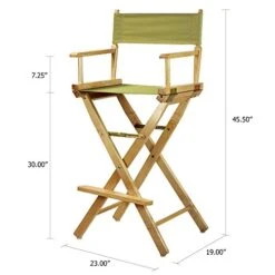 Casual Home 30" Director's Chair Natural Frame-with Olive Canvas, Bar Height -Home Table Chair Store 41ZtDObCm1L