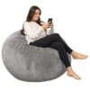 Milliard Big Ultra Supportive Stuffed Bean Bag Chair Couch For Adults And Kids Filled With Shredded Foam (Grey) -Home Table Chair Store 41aRrSCz2gL