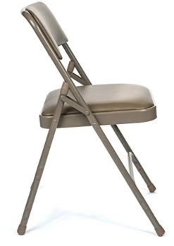 XL Series Vinyl Folding Card Table And Chair Set (5pc) - Comfortable Padded Upholstery For Easy Cleaning - Fold Away Design, Easy Storage - Premium Quality, Wheelchair Accessible (Beige) -Home Table Chair Store 41bBiGNfReL