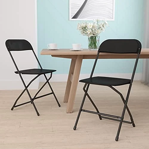 EMMA + OLIVER Set Of 2 White Stackable Folding Plastic Chairs - 650 LB Weight Capacity 9 EMMA + OLIVER Set Of 2 White Stackable Folding Plastic Chairs - 650 LB Weight Capacity - Image 7