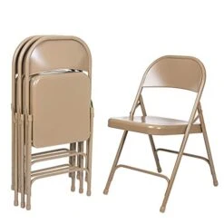 OEF Furnishings (4 Pack), Beige Heavy Duty Steel Folding Chair -Home Table Chair Store 41bGlfDTwJL
