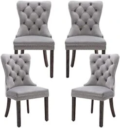Civama Dining Chairs Set Of 6, Velvet Nikki Collection Dining Room Chair Upholstered Modern Luxury Tufted With Nailhead Trim Back Pull Ring Solid Wooden Legs, Beige 25 Civama Dining Chairs Set Of 6, Velvet Nikki Collection Dining Room Chair Upholstered Modern Luxury Tufted With Nailhead Trim Back Pull Ring Solid Wooden Legs, Beige -Home Table Chair Store 41bLGNswetL. AC