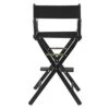 Casual Home Director's Chair ,Black Frame/Black Canvas,30" - Bar Height