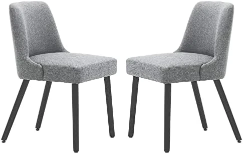 MINCETA Dining Chair,Morden Wood Leg Upholstered Kitchen Chair Set Of 2,PU In Cream White 10 MINCETA Dining Chair,Morden Wood Leg Upholstered Kitchen Chair Set Of 2,PU In Cream White - Image 8