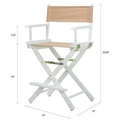 Casual Home 24" Director's Chair White Frame With Tan Canvas, Counter Height -Home Table Chair Store 41cf3BJQZQL
