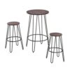 NOBPEINT 3 Piece Bar Table Set 2 Stools Bistro Pub Kitchen Dining Furniture, Rustic Brown 2 NOBPEINT 3 Piece Bar Table Set 2 Stools Bistro Pub Kitchen Dining Furniture, Rustic Brown -Home Table Chair Store 41chgDFZwJL