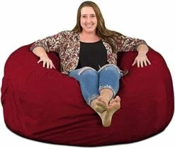 ULTIMATE SACK 5000 (5 Ft.) Bean Bag Chair Cover In Multiple Colors: Cover ONLY. (5000, Brown Suede) -Home Table Chair Store 41dFHtY7H3L. AC