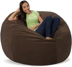 Comfy Sacks Memory Foam Bean Bag Chair, Charcoal Furry -Home Table Chair Store 41djNuTYdzL. AC