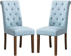 COLAMY Tufted Dining Chairs Set Of 4, Upholstered Parsons Dining Room Chairs, Fabric Kitchen Side Chair With Wood Legs - Dark Beige -Home Table Chair Store 41e6Mtl 9HL. AC