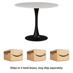 Meridian Furniture Holly Collection Modern | Contemporary Round Faux Marble Top Dining Table, 36" Wide, Matte Black Metal Base 14 Meridian Furniture Holly Collection Modern | Contemporary Round Faux Marble Top Dining Table, 36" Wide, Matte Black Metal Base -Home Table Chair Store 41e6P2eKG4L