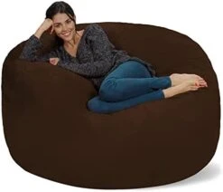 Chill Sack Bean Bag Chair: Giant 5' Memory Foam Furniture Bean Bag - Big Sofa With Soft Micro Fiber Cover - Dark Gray 26 Chill Sack Bean Bag Chair: Giant 5' Memory Foam Furniture Bean Bag - Big Sofa With Soft Micro Fiber Cover - Dark Gray -Home Table Chair Store 41enYYcyjL. AC