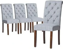COLAMY Tufted Dining Chairs Set Of 2, Accent Parsons Diner Chairs Upholstered Fabric Dining Room Chairs Side Chair Stylish Kitchen Chairs With Solid Wood Legs And Padded Seat - Beige 29 COLAMY Tufted Dining Chairs Set Of 2, Accent Parsons Diner Chairs Upholstered Fabric Dining Room Chairs Side Chair Stylish Kitchen Chairs With Solid Wood Legs And Padded Seat - Beige -Home Table Chair Store 41fICs9DmeL. AC
