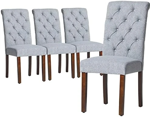 COLAMY Tufted Dining Chairs Set Of 2, Accent Parsons Diner Chairs Upholstered Fabric Dining Room Chairs Side Chair Stylish Kitchen Chairs With Solid Wood Legs And Padded Seat - Beige 15 COLAMY Tufted Dining Chairs Set Of 2, Accent Parsons Diner Chairs Upholstered Fabric Dining Room Chairs Side Chair Stylish Kitchen Chairs With Solid Wood Legs And Padded Seat - Beige - Image 13