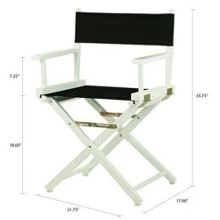 Casual Home 18" Director's Chair White Frame With Black Canvas 13 Casual Home 18" Director's Chair White Frame With Black Canvas -Home Table Chair Store 41faUg3L63L