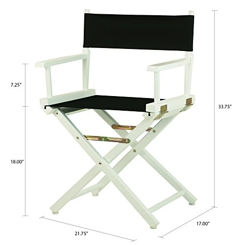 Casual Home 18" Director's Chair White Frame With Black Canvas 8 Casual Home 18" Director's Chair White Frame With Black Canvas - Image 6