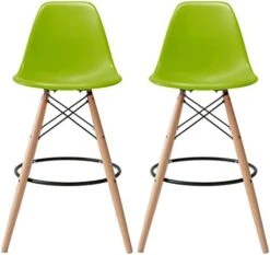 2xhome - Set Of Two (2) -Black- 25" Seat Height Molded Plastic Modern Counter Stools With Backs And Armless Natural Legs Wood Eiffel Legs Dowel-Leg 27 2xhome - Set Of Two (2) -Black- 25" Seat Height Molded Plastic Modern Counter Stools With Backs And Armless Natural Legs Wood Eiffel Legs Dowel-Leg -Home Table Chair Store 41fnXbP0B4L. AC