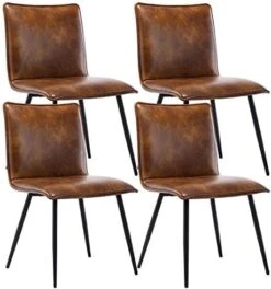 DUHOME PU Leather Dining Chairs Kitchen Chairs Set Of 4 Side Chair For Dining Room Living Room Yellowish-Brown -Home Table Chair Store 41g0VCuOZ1L. AC