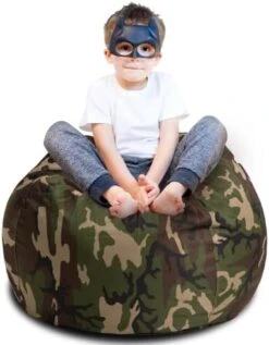 CALA Stuffed Animal Storage Bean Bag Chair-Cover Only- Extra Large 38" Kids Soft Toy Storage - 100% Cotton Canvas Bean Bag Chair(Camouflage) -Home Table Chair Store 41g2NmW1ZCL. AC