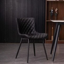 Kidol & Shellder Modern Dining Chairs Black PU Upholstered Kitchen & Dining Room Chairs,Loads Up To 300lbs,3 Mins Quick Assembly -Home Table Chair Store 41gRJ1zuAAL. AC