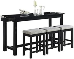 Lexicon Oreille 4-Piece Counter Height Dining Set, Black -Home Table Chair Store 41gXini c0L. AC