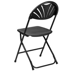 Flash Furniture 2 Pack HERCULES Series 650 Lb. Capacity Black Plastic Fan Back Folding Chair -Home Table Chair Store 41gZjXKLwUL
