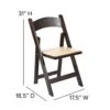 EMMA + OLIVER Chocolate Wood Folding Chair With Detachable Vinyl Padded Seat -Home Table Chair Store 41gc4xAMoEL