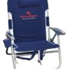 Tommy Bahama Big Boy 4-Position Folding 13" High Seat Backpack Beach Or Camping Chair, Aluminum, Navy