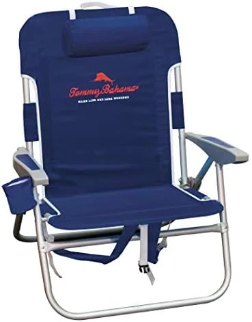 Tommy Bahama Big Boy 4-Position Folding 13" High Seat Backpack Beach Or Camping Chair, Aluminum, Navy 9 Tommy Bahama Big Boy 4-Position Folding 13" High Seat Backpack Beach Or Camping Chair, Aluminum, Navy - Image 7