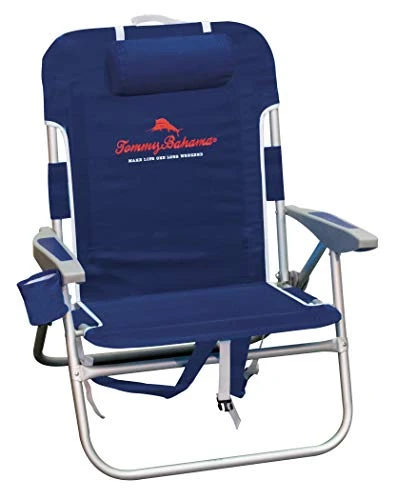 Tommy Bahama Big Boy 4-Position Folding 13" High Seat Backpack Beach Or Camping Chair, Aluminum, Navy 3 Tommy Bahama Big Boy 4-Position Folding 13" High Seat Backpack Beach Or Camping Chair, Aluminum, Navy