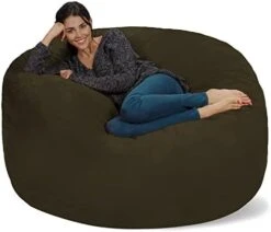 Chill Sack Bean Bag Chair: Giant 5' Memory Foam Furniture Bean Bag - Big Sofa With Soft Micro Fiber Cover - Dark Gray 22 Chill Sack Bean Bag Chair: Giant 5' Memory Foam Furniture Bean Bag - Big Sofa With Soft Micro Fiber Cover - Dark Gray -Home Table Chair Store 41gfVRRsdwL. AC