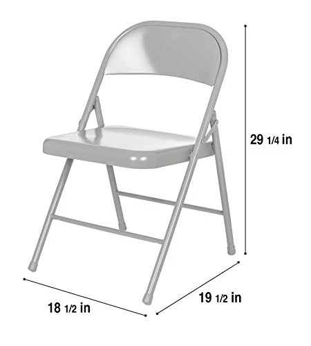 OEF Furnishings (4 Pack) Steel Folding Chairs, Grey 4 OEF Furnishings (4 Pack) Steel Folding Chairs, Grey - Image 2