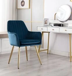 DMF Modern Velvet Accent Chair Set Of 2 High Back Elegant Dinning Chairs With Arms In Living Guest Room (Blue Set Of 2) 13 DMF Modern Velvet Accent Chair Set Of 2 High Back Elegant Dinning Chairs With Arms In Living Guest Room (Blue Set Of 2) -Home Table Chair Store 41gtjpyuL. AC