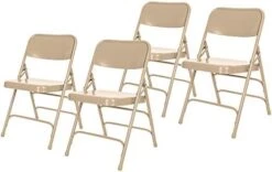 OEF Furnishings Triple Brace Steel Folding Chair, Brown -Home Table Chair Store 41hPv6C0M8L. AC