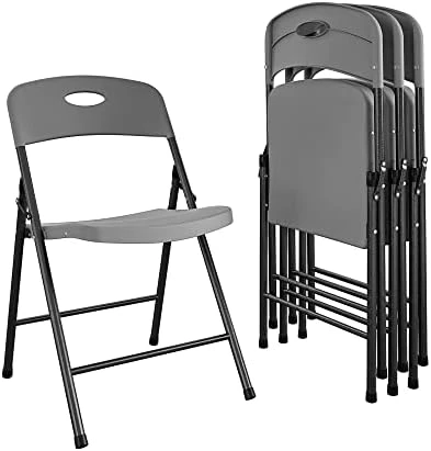 CoscoProducts COSCO Solid Resin Folding Chair, Gray, Pack Of 4 11 CoscoProducts COSCO Solid Resin Folding Chair, Gray, Pack Of 4 - Image 9