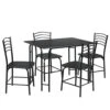 Giantex Kitchen Table And Chairs For 4, 5 Pieces Dining Table Set W/Metal Frame, Rectangular Dinner Table W/Four Chairs, Dinette Set For Dining Room, Breakfast Nook, Apartment, Kitchen (Black) 2 Giantex Kitchen Table And Chairs For 4, 5 Pieces Dining Table Set W/Metal Frame, Rectangular Dinner Table W/Four Chairs, Dinette Set For Dining Room, Breakfast Nook, Apartment, Kitchen (Black) -Home Table Chair Store 41hze157VGL